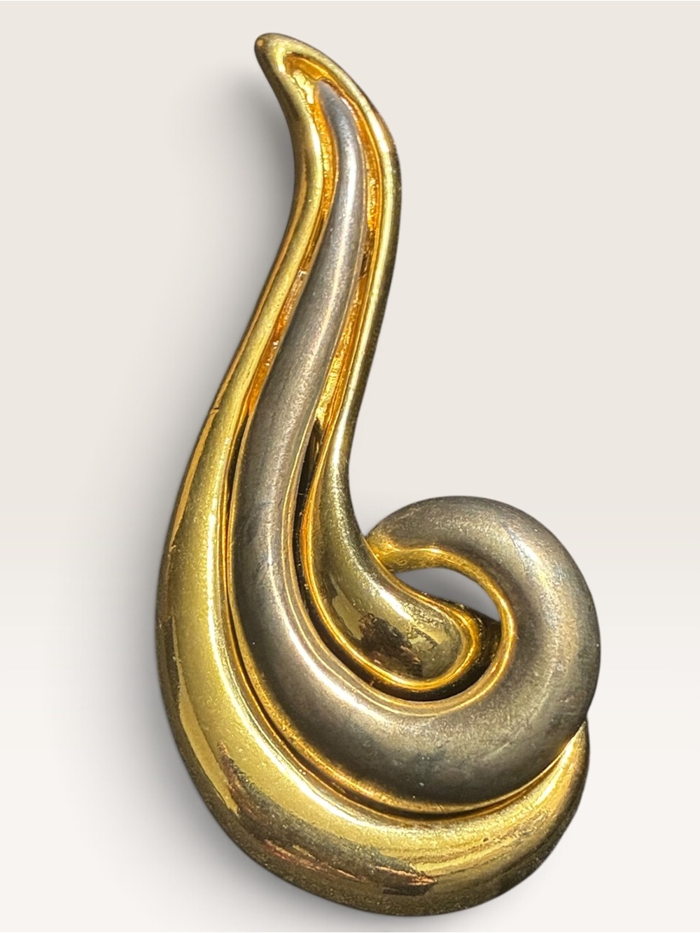Vintage Gold tone and Silver tone Swirl Brooch